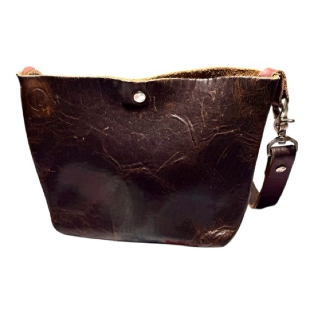 Handmade, Small Brown Leather Crossbody Bag